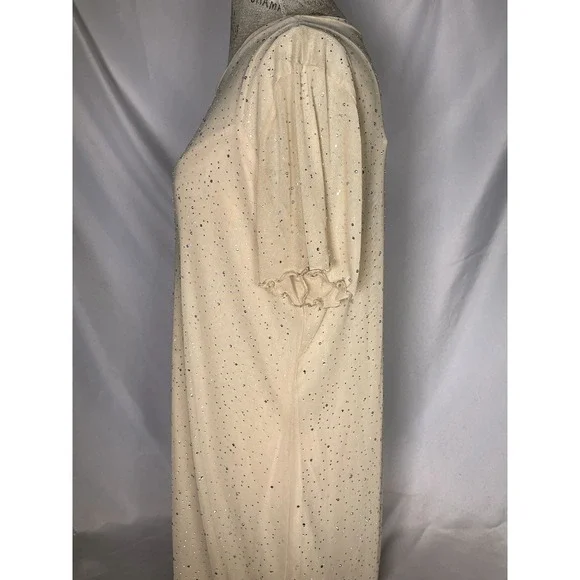 Forever 21 Beige Sequined Woven Dress Plus Size 0X NWT - Picture 7 of 12